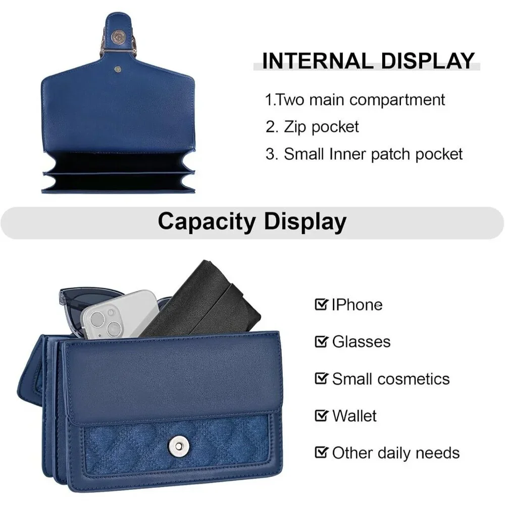 ⚡ Women's Blue Snake Vegan Leather Print Casual Fashion Satchel Crossbody Bag